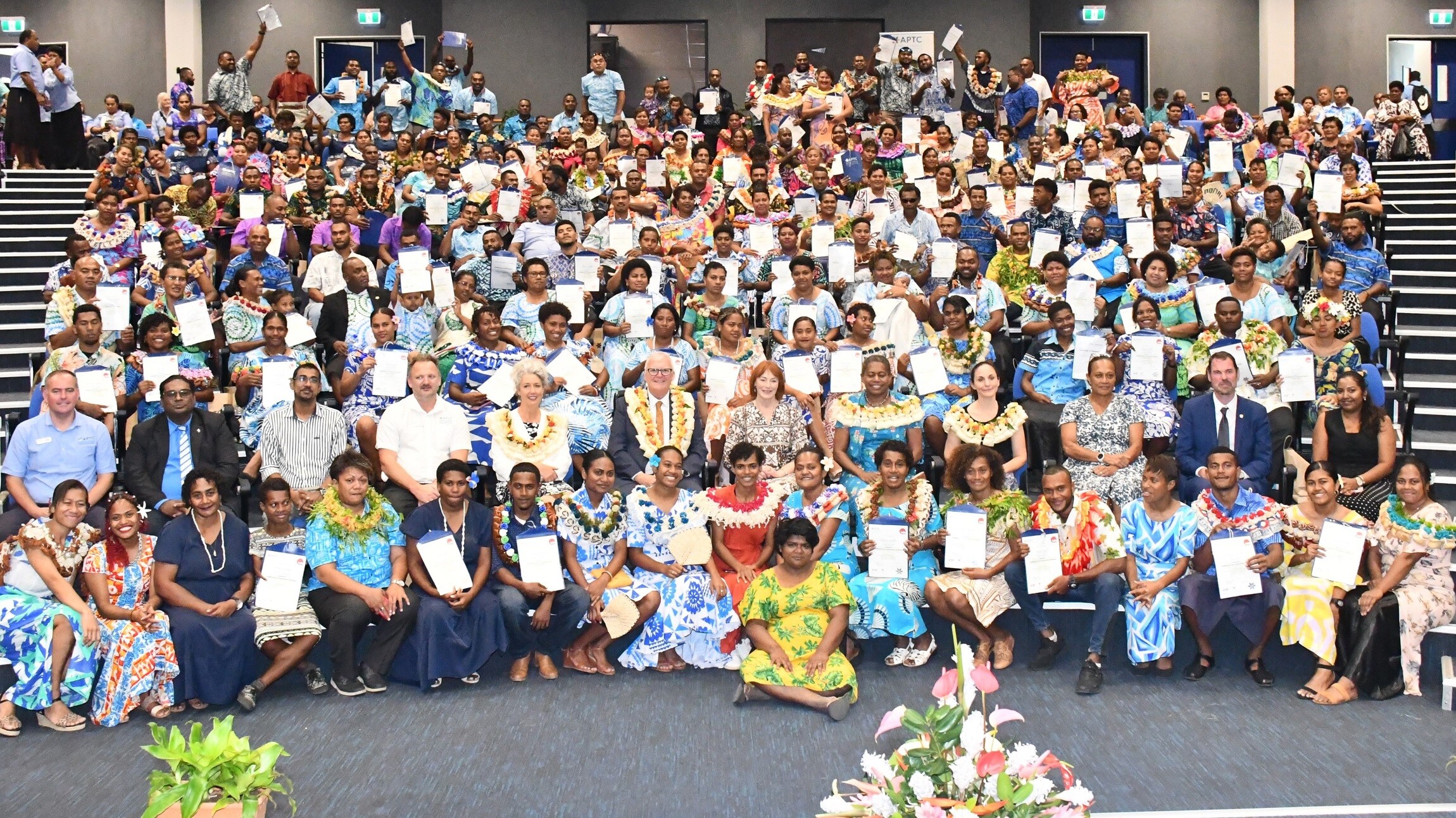 APTC graduates in Fiji celebrate their achievements at the graduation ceremony in Suva on 9 October, 2024.