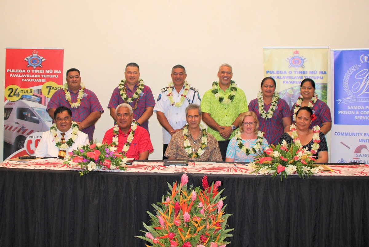 6. Representative of Samoa Fire and Emergency Services Authority (SFESA) at the Memorandum of Agreement signing with APTC in Apia.