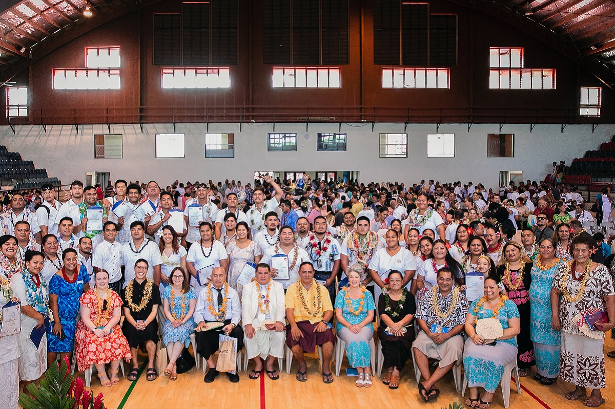 APTC graduates and guests at the graduation ceremony in Apia, Samoa..