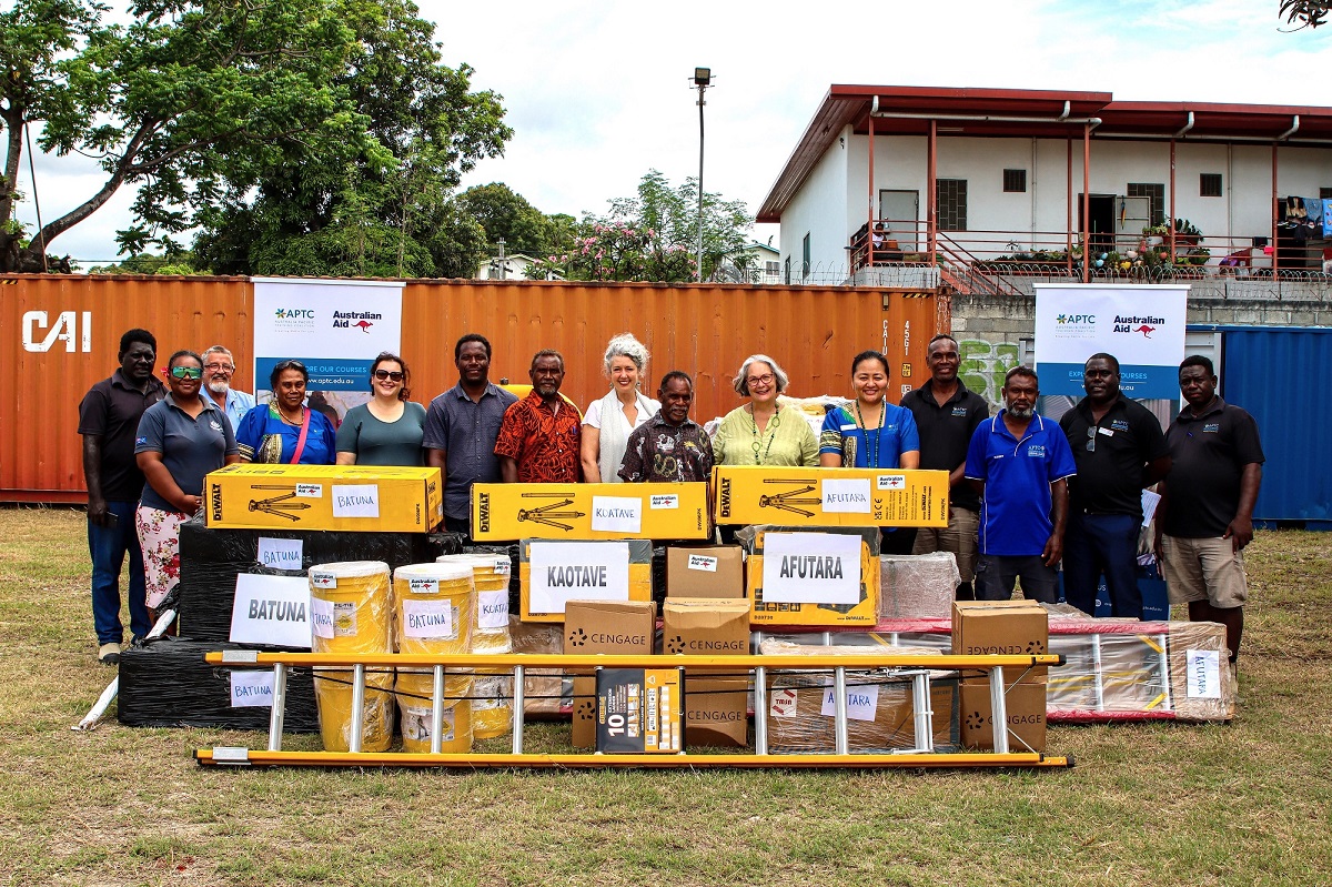 APTC recently handed over construction tools to 3 Rural Training Centres to contribute to skills development in the Solomon Islands. .