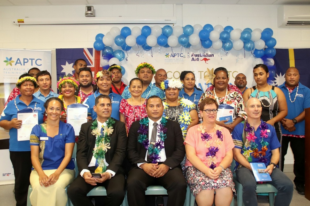 Deputy Minister Menke applauds APTC graduates in Nauru