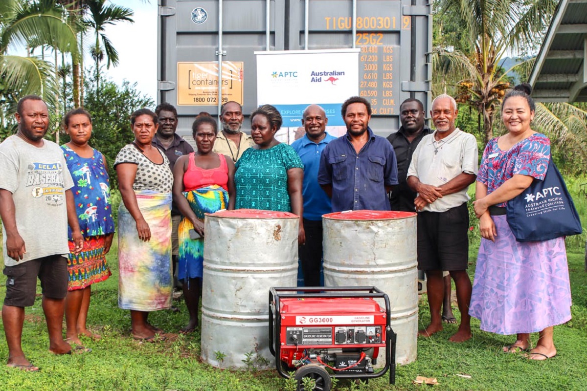 Guests at the handover ceremony of fuel support to Bishop Naramana Institute of Technology in Isabel Province, Solomon Islands.