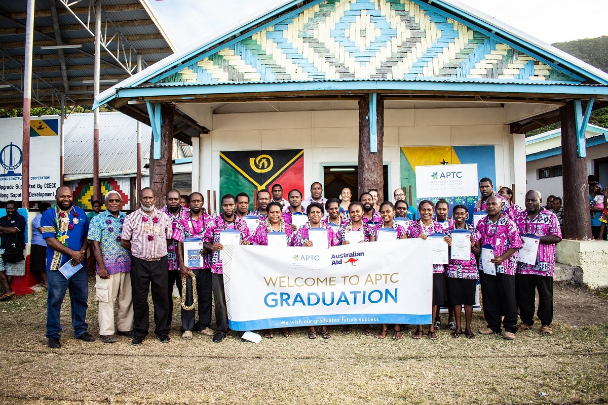 Proud moment for 20 school principals and provincial education officials in Vanuatu as they received their Australian qualification in Leadership and Management in Lakatoro..